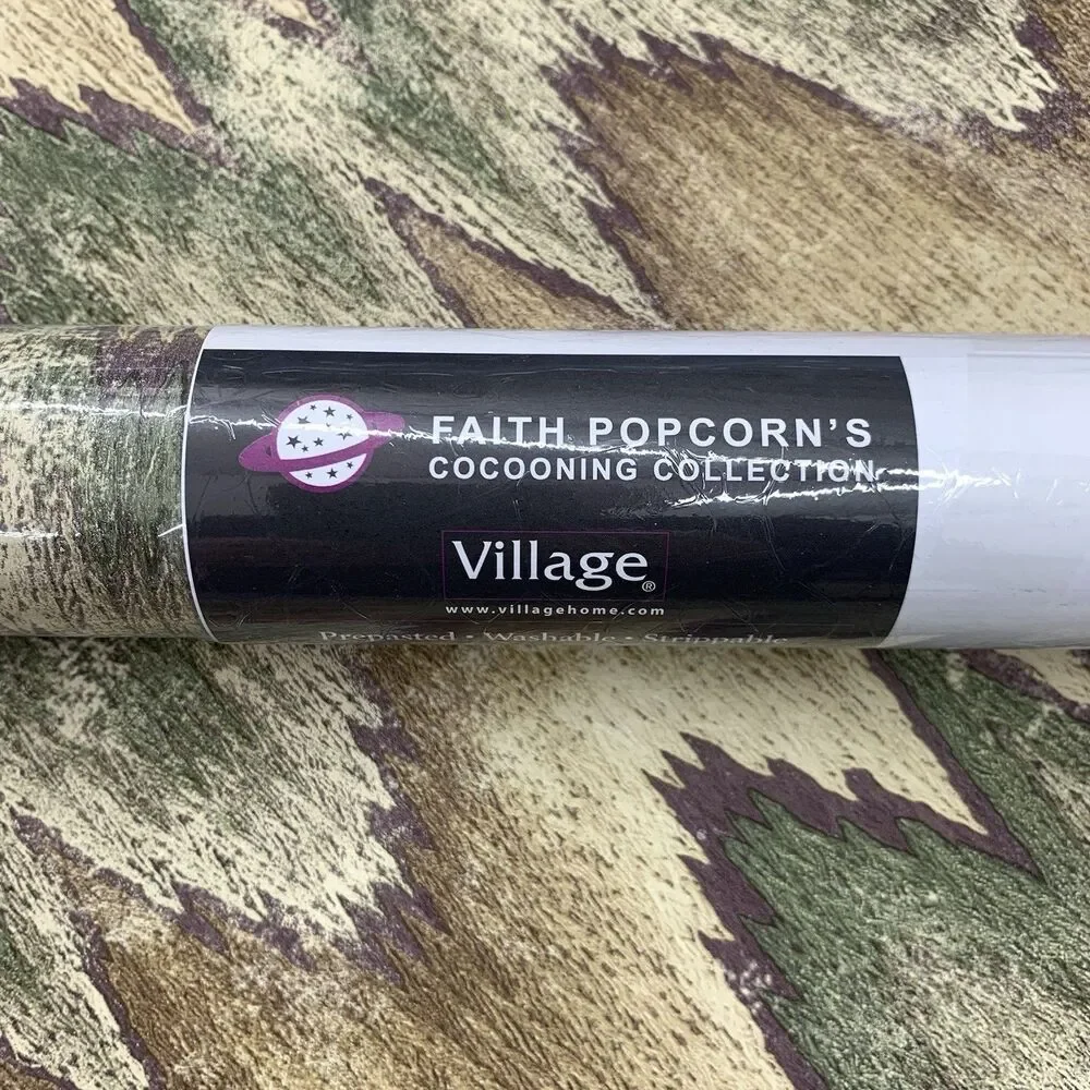 Village Geometric Wallpaper Faith Popcorn’s Cocooning Collection 56.37 sq. ft.